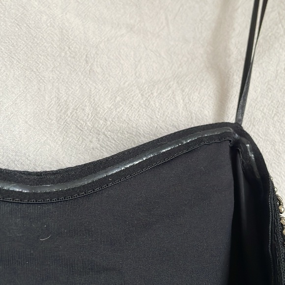 Zara Holiday Black Sweetheart Mini Dress beading detail - Picture 6 of 9